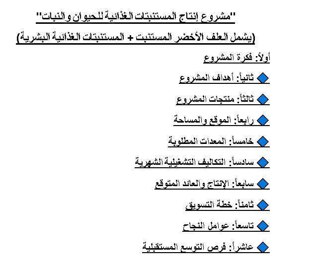 مشروع زراعة  المستنبتات