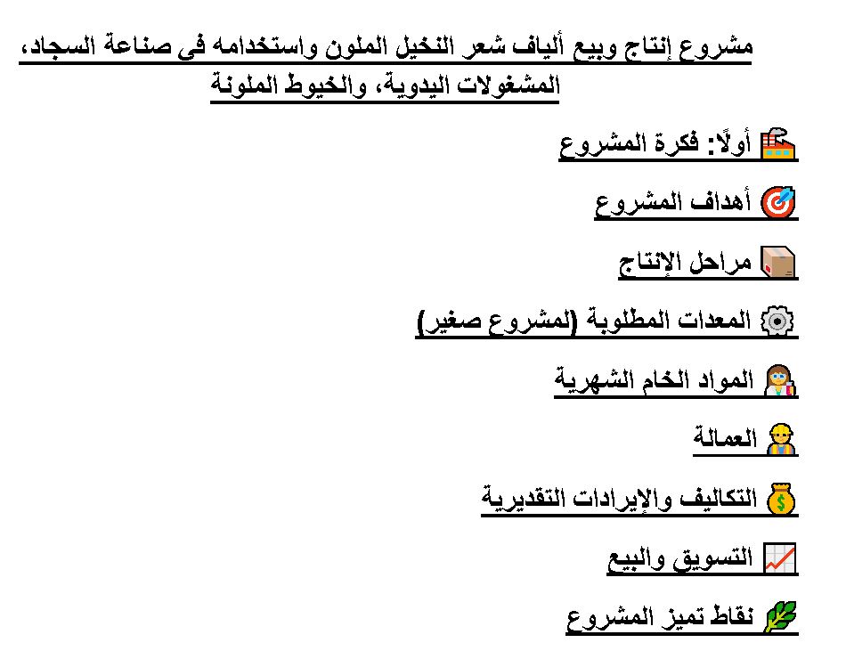 مشروع انتاج سجاجيد و احبال من الياف النخيل